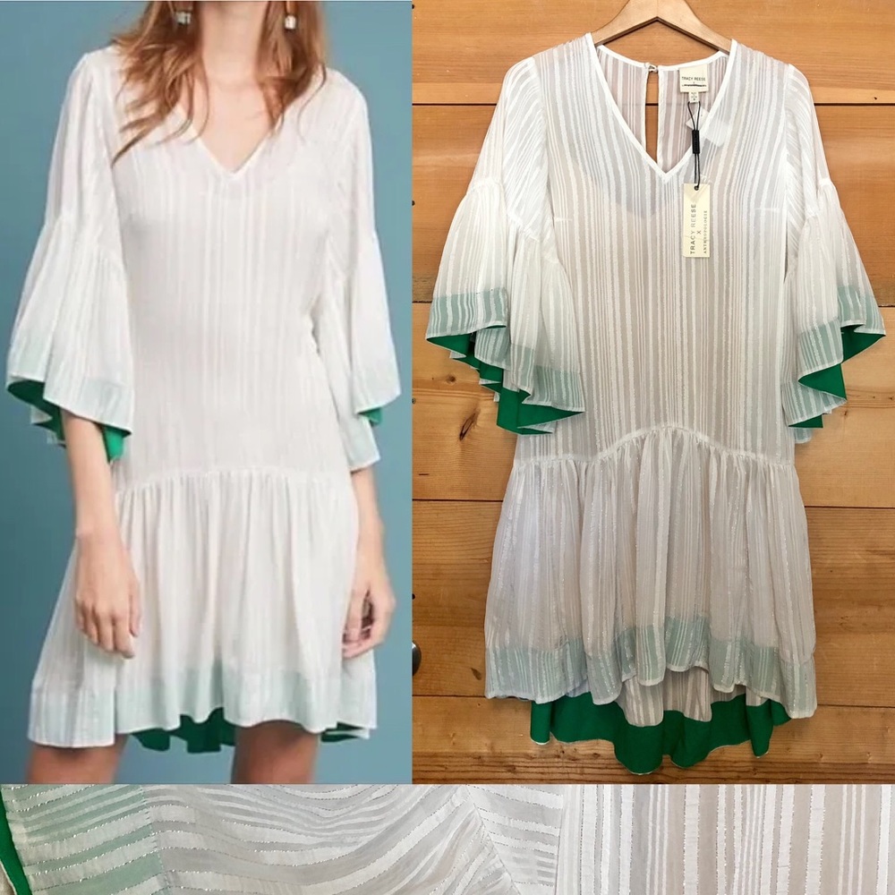Tracy Reese flutter sleeve Hera dress boho sheer lightweight